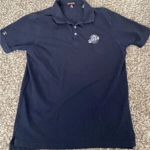 Antigua Utah Jazz Vintage Polo Blue NBA Mountain Logo 100% Cotton Mens Large